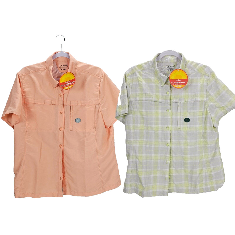 NWT Women’s L.L. Bean SunSmart Tropicwear Button Down Shirt XL Reg Outdoors S/S
